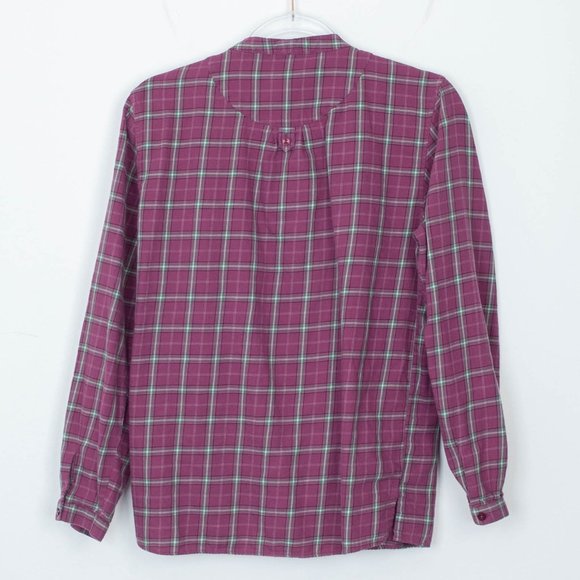 LL Bean Smocked Button Down Plaid Shirt Women's Size Small - Picture 5 of 7